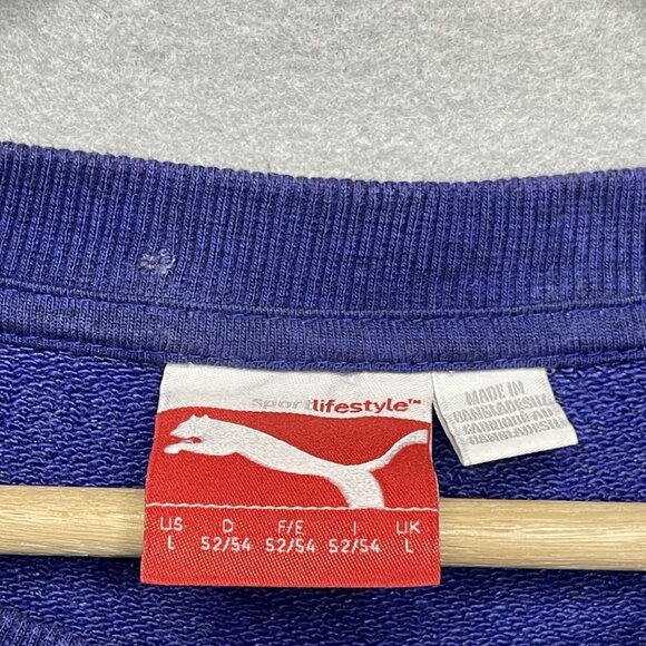 Puma Gradient Blue To Gray Crewneck Sweatshirt Pullover L - Picture 4 of 8